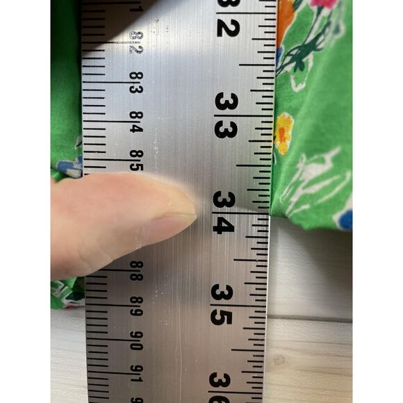 A New Day Dress Womens Small Green Floral Puff Sleeve Square Neck Smocked Lined - Picture 4 of 9